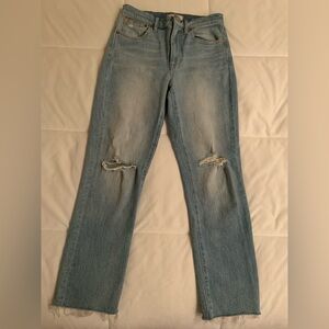 Madewell High Rise Boyfriend Jeans with Distressed Details
